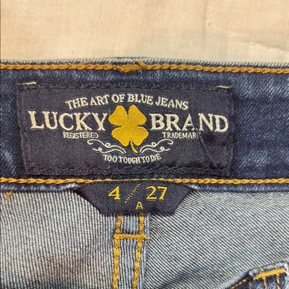 Lucky Brand Lolita Skinny Jeans Size 4/27 Naturally Distressed Blue Denim - Picture 2 of 7